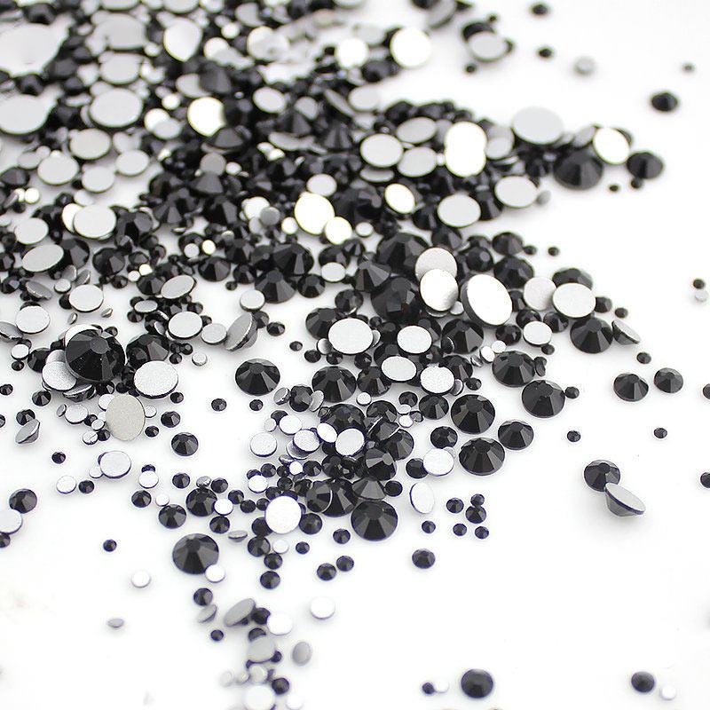 Mixed Sizes Black Rhinestones 1440pcs