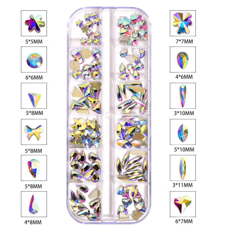 120 Pc Mixed Shapes Glass Rhinestones