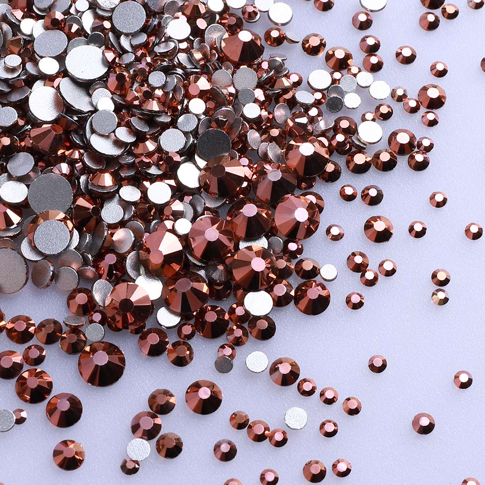 Mix Sizes Rose Gold Rhinestones 1440pcs