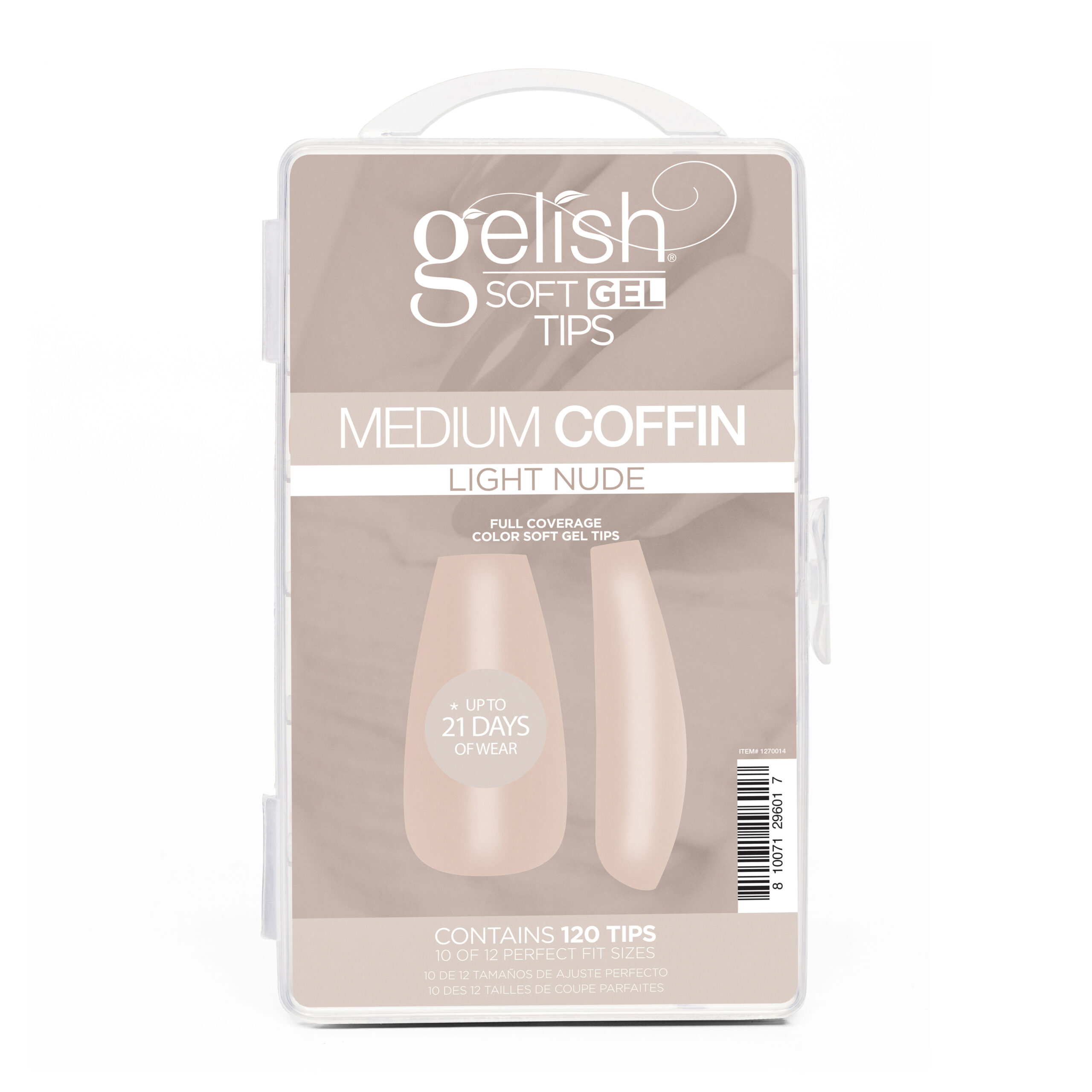 Soft Gel 120ct Medium Coffin Light nude tips