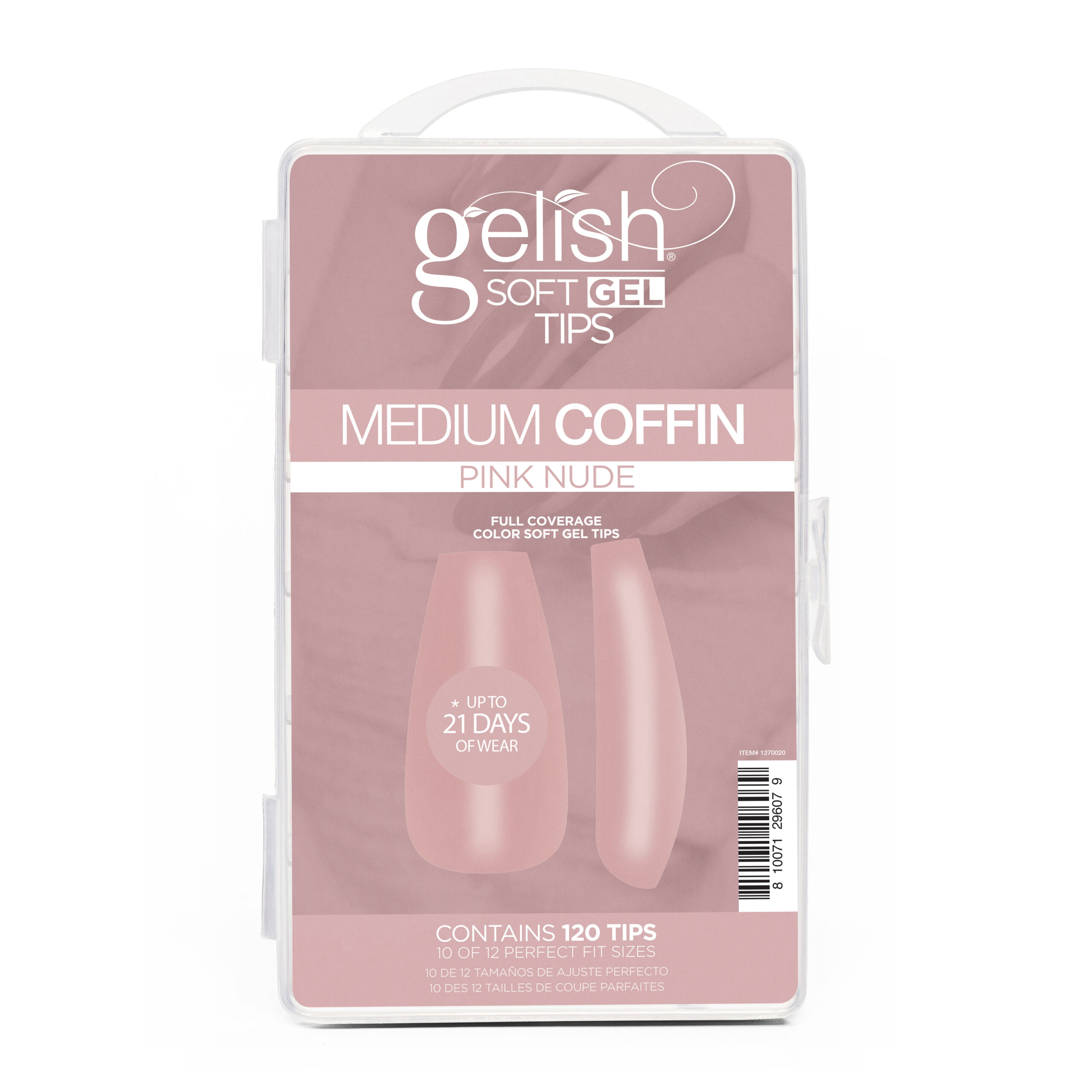 Soft Gel 120ct Medium Coffin Pink nude tips