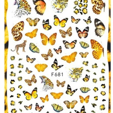 Nail Sticker-Tigers and butterflies