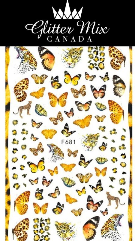 Nail Sticker-Tigers and butterflies