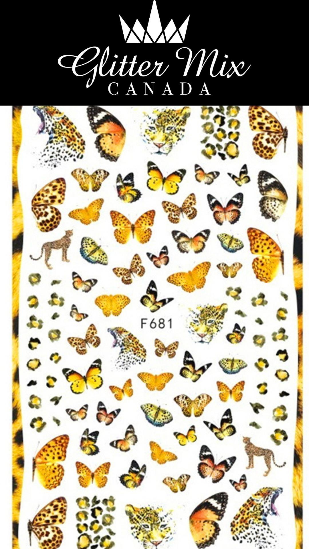 Nail Sticker-Tigers and butterflies