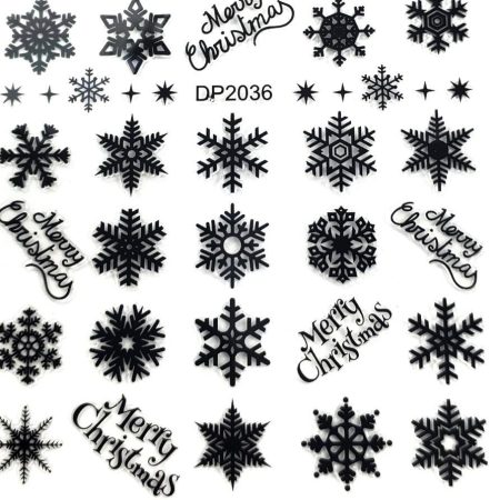 Nail Sticker- Black Snow Flakes