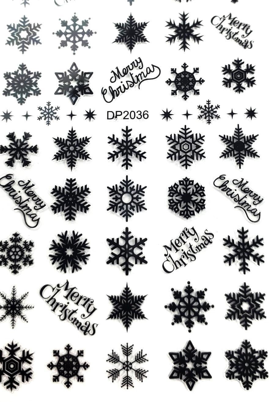 Nail Sticker- Black Snow Flakes