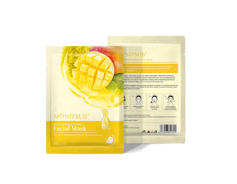 Mon'sub Mango Brightening Collagen Sheet Face Mask 6pcs/box